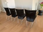 4 Montis Spica Eetkamerstoelen - Design Klassieker, Huis en Inrichting, Stoelen, Ophalen, Gebruikt, Zwart, Leer