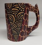 Uit hout gesneden mok (giraffe)., Antiek en Kunst, Kunst | Beelden en Houtsnijwerken, Ophalen of Verzenden
