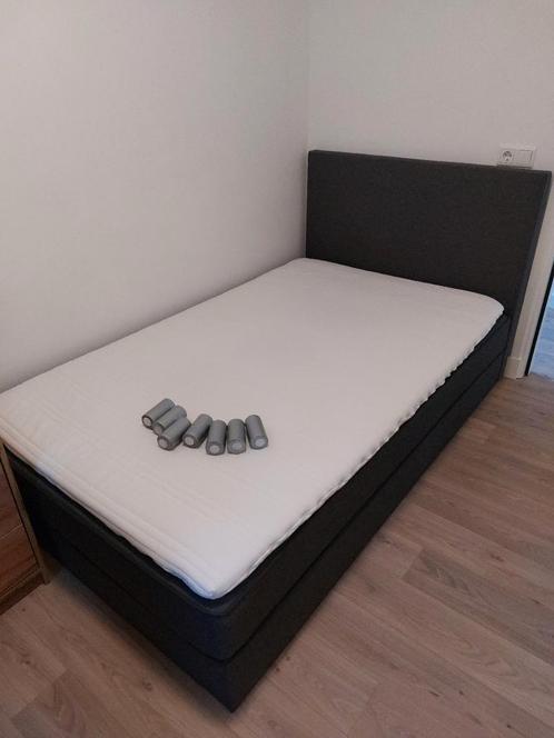 Boxspring 120x200 antracietgrijs, Huis en Inrichting, Slaapkamer | Boxsprings, Gebruikt, 120 cm, 200 cm, Twijfelaar, Ophalen