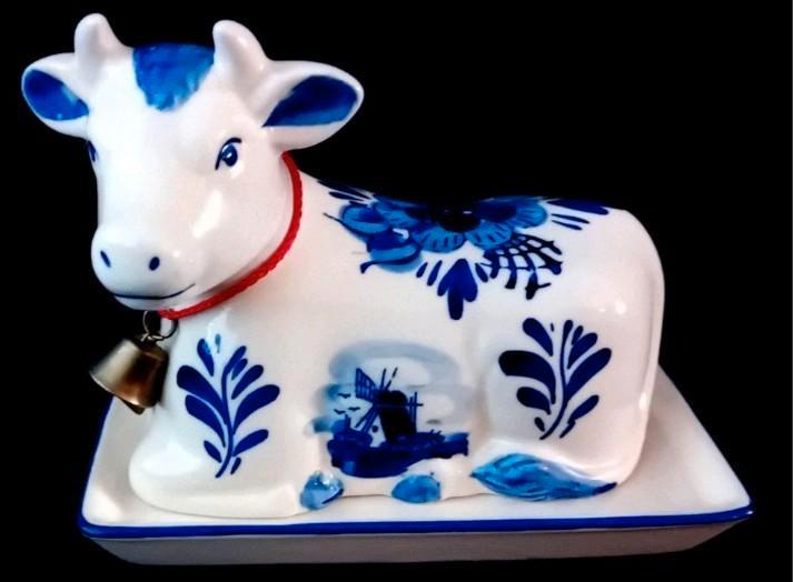 Delfts Blauw Holland Koe Botervloot, Antiek en Kunst, Antiek | Servies los, Ophalen of Verzenden