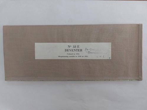 33E Stafkaart op linnen 1957 Deventer Wilp Twello Teuge Epse, Boeken, Atlassen en Landkaarten, Zo goed als nieuw, Landkaart, Nederland