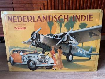 Zeldzaam Fokker reclamebord 'Nederlandsch- Indië ' 1996 beschikbaar voor biedingen