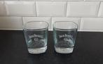 JACK DANIELS glazen, 2 stuks, witte logo, Verzamelen, Glas en Borrelglaasjes, Ophalen of Verzenden, Zo goed als nieuw, Borrel- of Shotglas