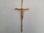oude vintage messing kruis met christus, Ophalen of Verzenden