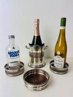 Verzilverd wijnhouder wijnkoeler champagnekoeler, Ophalen of Verzenden, Hout, Minder dan 50 cm, Minder dan 5 flessen