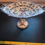 Blauw-wit porseleinen fruitschaal op voet, Ophalen of Verzenden