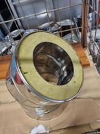 NIEUWE DUBBELWANDIGE RVS BOCHT 150-250 MM 48 GRADEN, Pvc, Nieuw, Ophalen of Verzenden, Minder dan 2 meter