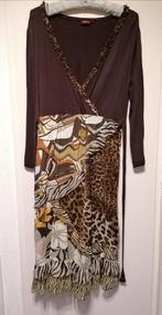 SUPER LEUKE bruine jurk met print van LIV mt. L, Kleding | Dames, Bruin, Maat 42/44 (L), Nieuw, Ophalen of Verzenden