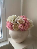 Keramieken vaas met kunstbloemen, Ophalen, Zo goed als nieuw