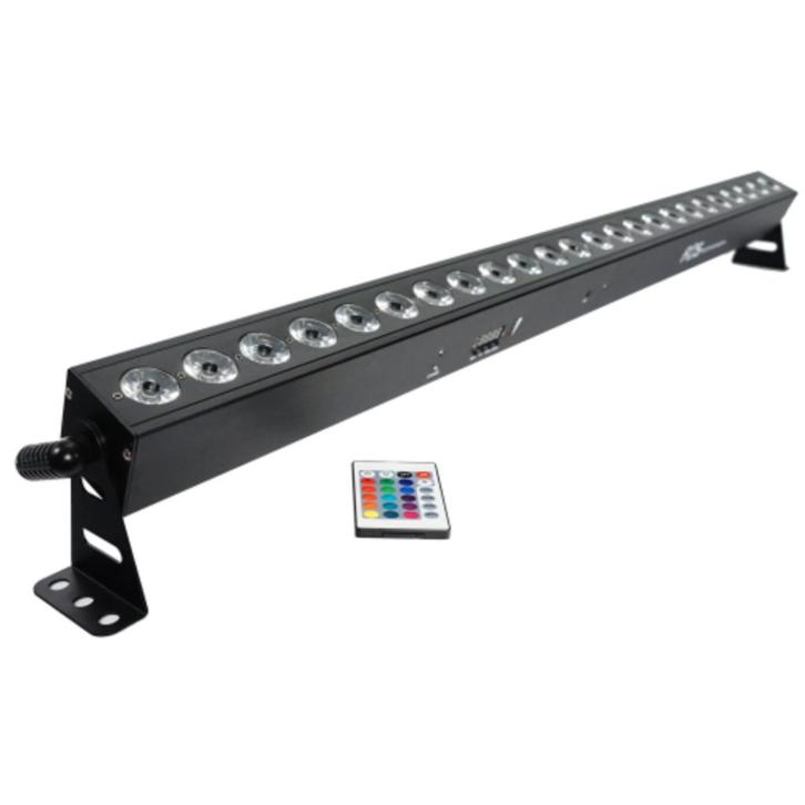 FOS Luminus BAR 24x3 watt RGB 3in1 led met accu, Muziek en Instrumenten, Licht en Laser, Nieuw, Licht, Geluidgestuurd, Kleur, Stroboscoopeffect