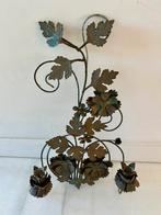 Vintage, florentijnse Kandelaar met Bloemdetails, Gebruikt, 25 tot 50 cm, Ophalen of Verzenden, Metaal