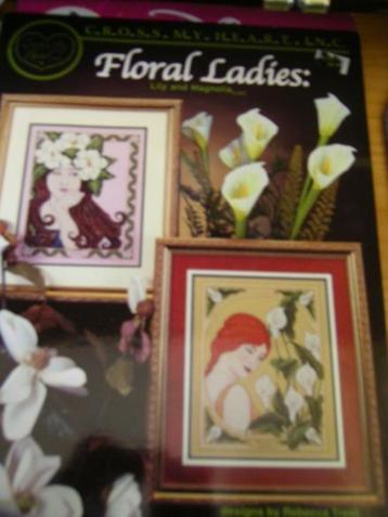 NIEUW, patronen Floral Ladies, Lily and Magnolia. Ook DMC beschikbaar voor biedingen