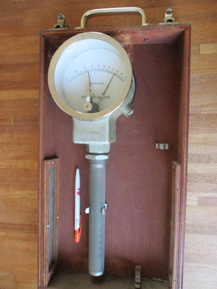Hygrometer vochtigheid contacthygrometer regelaar instrument, Antiek en Kunst, Antiek | Gereedschap en Instrumenten, Ophalen