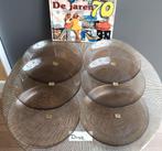 6 Nieuw Vintage Arcoroc ribbel structuur diner borden bord, Nieuw, Ophalen of Verzenden, Glas, Bord(en)
