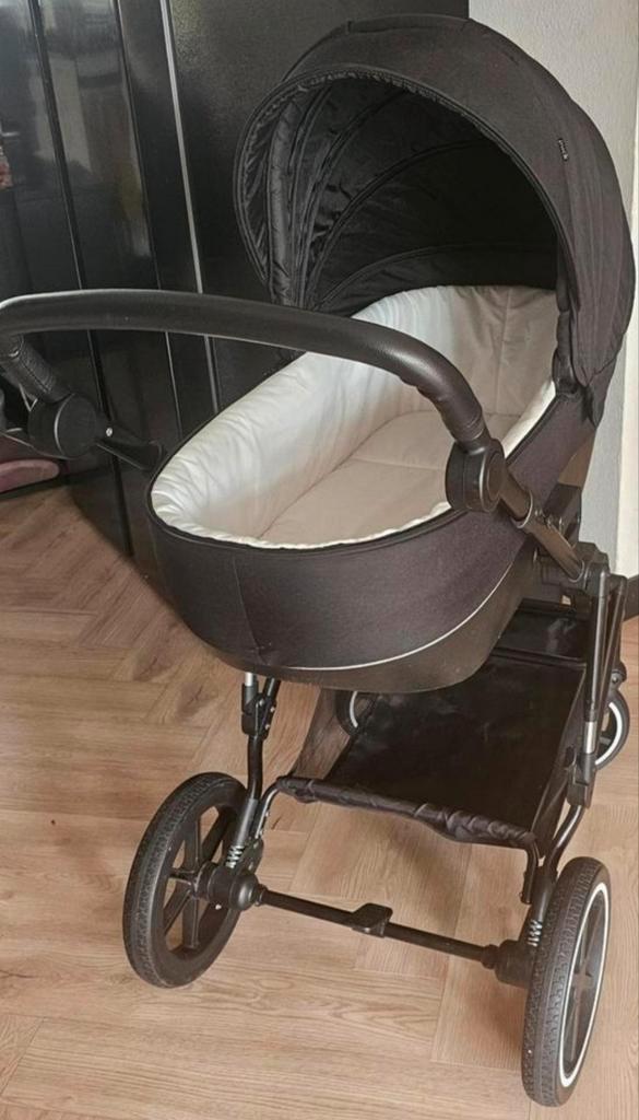 Zwarte Puck Combi Kinderwagen, Kinderen en Baby's, Kinderwagens en Combinaties, Gebruikt, Combiwagen, Overige merken, Met autostoeltje