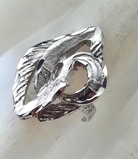 Apart gevormde zilveren modernist ring (6085), Ophalen, Dame, Zilver, Zilver