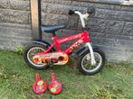 Cars Kinderfiets 12 inch + Zijwieltjes, Ophalen, Gebruikt, 14 inch of minder