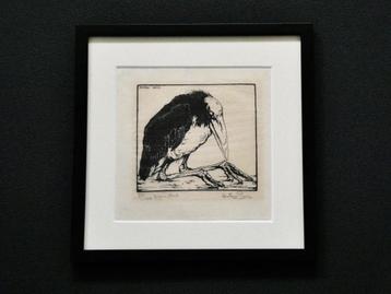 Originele houtsnede Anton Pieck met De Maraboe gesigneerd beschikbaar voor biedingen