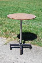 Statafel stalen voet met houten blad, Ophalen, Gebruikt, Nvt, Nvt