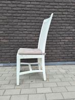 6 witte houten stoelen, Huis en Inrichting, Stoelen, Ophalen, Hout, Gebruikt, Wit