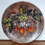 Wandbord Graf Keramik, jaren '70, forsythia decor, 28 cm Ø, Antiek en Kunst, Antiek | Wandborden en Tegels, Ophalen of Verzenden