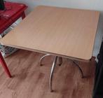Vierkante tafel met chromen poten, vintage., Huis en Inrichting, Tafels | Eettafels, Ophalen, Gebruikt, 50 tot 100 cm, Vierkant