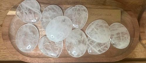 Bergkristal | WorryStone | hart & ovaal - €6,95 p.s, Verzamelen, Mineralen en Fossielen, Mineraal, Ophalen of Verzenden