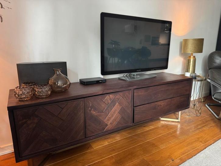 Westwing Luca TV Kast Mango Hout ZGAN, Huis en Inrichting, Kasten | Televisiemeubels, Zo goed als nieuw, Minder dan 100 cm, 150 tot 200 cm