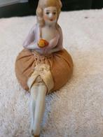 Antieke Porseleinen Half doll Kussen Speld, Ophalen of Verzenden