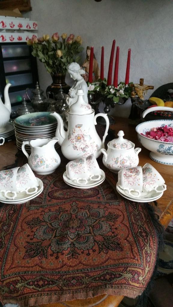 koffie servies 6 pers societe ceramique, Antiek en Kunst, Antiek | Servies compleet, Ophalen of Verzenden