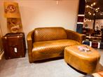 NIEUW Stoere Aviator bank Vintage Cigar Cognac chesterfield, Huis en Inrichting, Ophalen of Verzenden, Nieuw, Leer