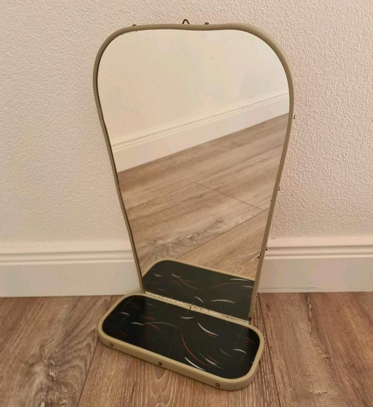 Vintage retro spiegel drieluik kapspiegel plateau, Huis en Inrichting, Woonaccessoires | Spiegels, Zo goed als nieuw, Minder dan 50 cm