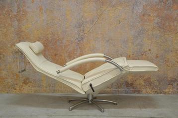 ZGANieuw witte leren Jori Mensana design relaxfauteuil beschikbaar voor biedingen