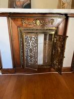 Voorzet haard met koper of messing, Huis en Inrichting, Haarden, Ophalen, Gebruikt, Vrijstaande haard, Houthaard