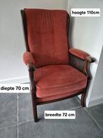Antieke rode stoel, Sinterklaas fauteuil, Ophalen, Gebruikt, Minder dan 75 cm, Stof