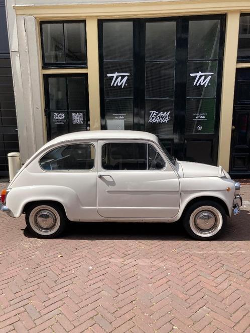 Fiat 1972 Wit, Auto's, Fiat, Particulier, 600E, Benzine, Coupé, Handgeschakeld, Geïmporteerd, Wit, Zwart, Kunstmatig leder, Achterwielaandrijving