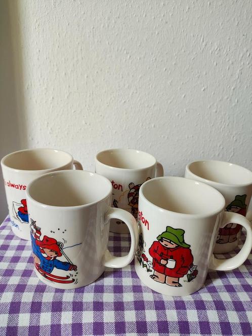 5 prachtige mokken van Douwe Egberts, Beertje Paddington, Antiek en Kunst, Antiek | Servies los, Verzenden