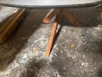 Tafel deens ovaal 200x100 noten bland blank hout matrix poot, Huis en Inrichting, Ophalen, 100 tot 150 cm, 200 cm of meer, Vijf personen of meer