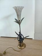 @ TOPDEAL A: Vintage Bronzen Lamp met Figuur @, Huis en Inrichting, Lampen | Tafellampen, Ophalen of Verzenden, Gebruikt
