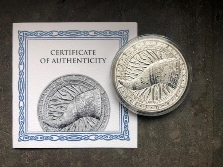2024 Germania Mint - Gjallarhorn - 1 oz silver + certificaat, Postzegels en Munten, Edelmetalen en Baren, Zilver, Ophalen of Verzenden