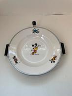Gaaf Mickey Mouse porseleinen warmhoud bordje 70-er jaren, Ophalen of Verzenden, Gebruikt