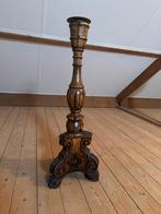 Antieke Houten Kaarsenstandaard, Ophalen of Verzenden