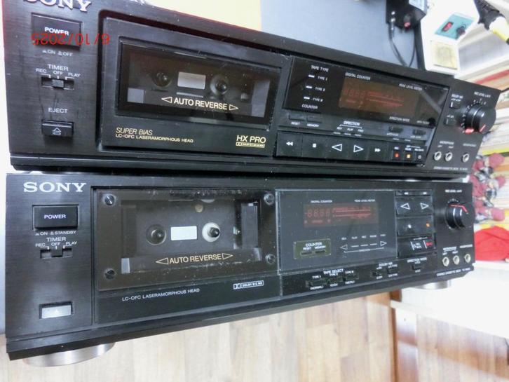 Sony cassettedecks TC-RX50 en RX55, Audio, Tv en Foto, Cassettedecks, Enkel, Sony, Auto-reverse, Tiptoetsen, Tape counter, Ophalen