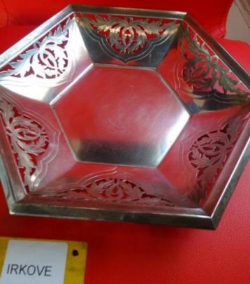 VERZILVERD * ART NOUVEAU SCHAAL ZESKANTIG * beschikbaar voor biedingen