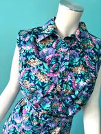 Vintage jaren 70 jurk gekleurd gebloemd maat 46, Overige kleuren, Verzenden, Jurk, Vintage