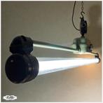 Oude industriële TL-lamp van LBL-Leipzig, DDR Lamp Hanglamp, Ophalen, Gebruikt, LBL-Leipzig, DDR, Glas