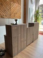 Balie van steigerhout / twee-delig, Huis en Inrichting, Ophalen of Verzenden, Zo goed als nieuw, 25 tot 50 cm