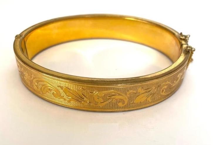 vintage mooie Goud Double armband prachtig ornament, Sieraden, Tassen en Uiterlijk, Armbanden, Zo goed als nieuw, Verzenden