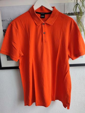 Hugo Boss Polo poloshirt shirt kraag L Large Oranje katoen  beschikbaar voor biedingen