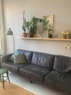 Zits Bank Rodeo Bruin Leer, Huis en Inrichting, Banken | Bankstellen, Gebruikt, Ophalen of Verzenden, Rechte bank, 200 tot 250 cm